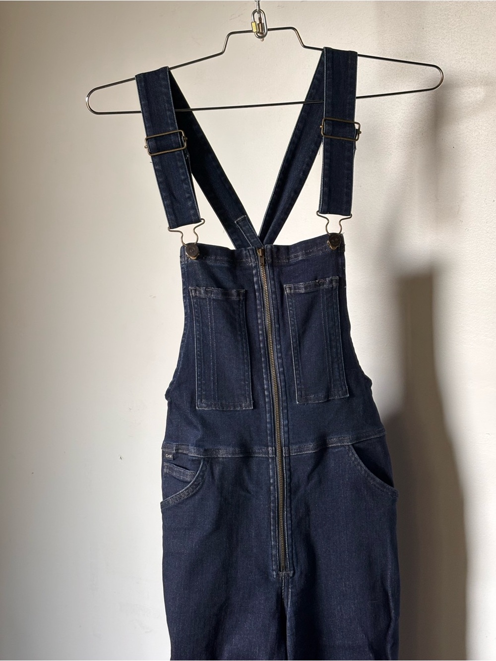 Citizens Of Humanity Dark Wash Denim Overalls Front Zip Adjustable Back - Picture 3 of 15